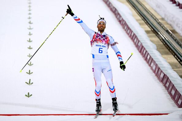 Sports_Spirit's tweet image. La joie de Martin Fourcade, champion olympique de poursuite en biathlon ! #Sotchi2014 - #Biathlon