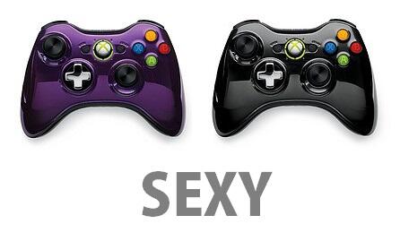 VGameDaily's tweet image. Microsoft today announced some sexy, sexy new chrome Xbox 360 controllers in purple and black!