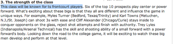 SportSpellCheck's tweet image. "Known for ts frontcourt players."  #spellcheck @PaulBiancardi @espn 
insider.espn.go.com/blog/ncbrecrui…