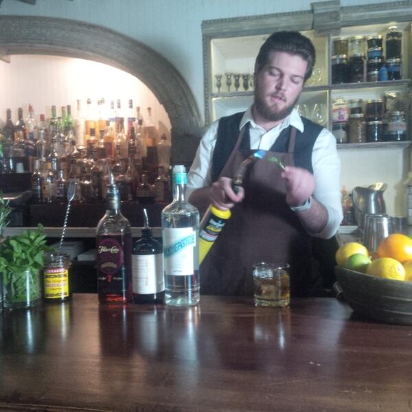 A good mistake! Smoked Rosemary Rum + Tonic : Flor de Cana 7, Menthpastille <a href="/jrudycocktailco/">Jack Rudy Cocktail</a> Joe Haggard <a href="/thegrangeri/">The Grange</a>