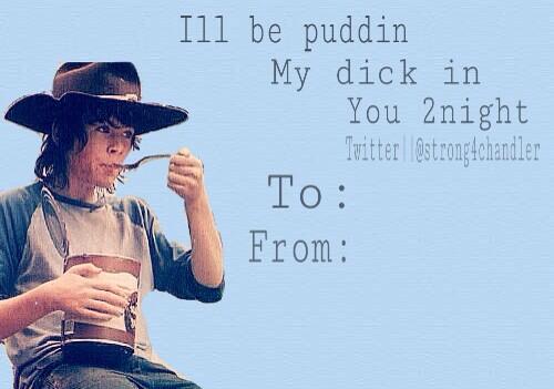 Strong4Chandler's tweet image. Carl valentines day card... If u no what I mean😂😏 #Puddin