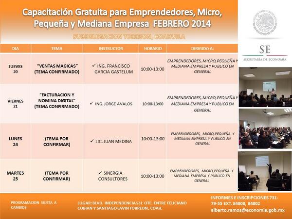 SE_Torreon's tweet image. CURSOS DEL MES DE FEBRERO