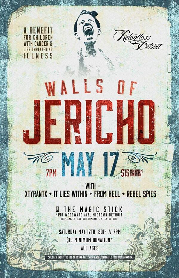 May 17th we are playing a benefit for Childhood Cancer at The Magic Stick w/Walls Of Jericho &amp; From Hell. Please RT!