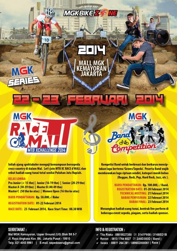 SepedaMagz's tweet photo. MGK Race d'Mall-MTB XChallenge 2014 &amp; Band 'Gowes' Competition, 22-23 Feb 2014, di MGK Kemayoran Jakpus http://t.co/7WLfxk54Zh @EventSepeda