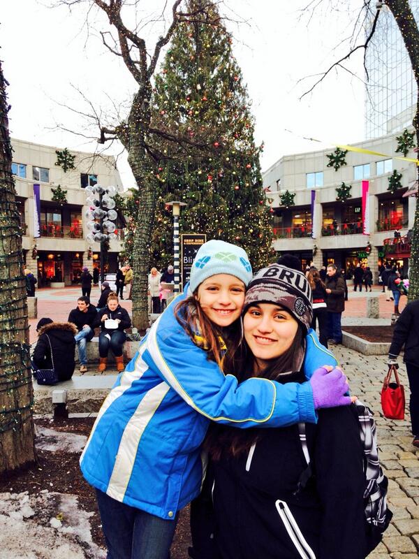 My baby sister and I in Boston. #lovethatcity #Bruins #boston2014