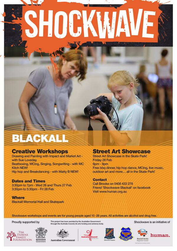 ShockFest's tweet image. Blackall Shockwave Workshops - are you excited?