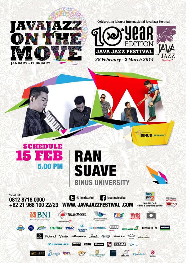 #JJOTM di Kampus Anggrek <a href="/BINUS_UNIV/">BINUS UNIVERSITY</a> sabtu 15 Feb 2014 jam 17.00. Ayo ketemu dengan <a href="/RANforyourlife/">RAN</a> &amp; <a href="/SuaveTheMusic/">Suave Music</a>