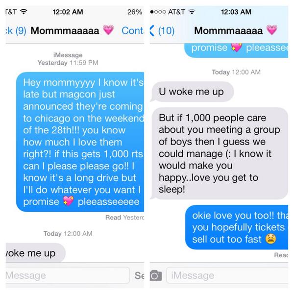 raginglex's tweet image. MY MOM JUST SAID IF I GET 1,000 RTS THEN I CAN GET TICKETS TO MAGCON CHICAGO OH MY GOSH PLEASE RT !!!!