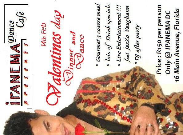 JazZoWild's tweet photo. Performing at Ipanema Dance cafe in Jozi this Valentines day. Looking forward to spending time with my FAB friends! ☆ http://t.co/T3kUSPG7Gi