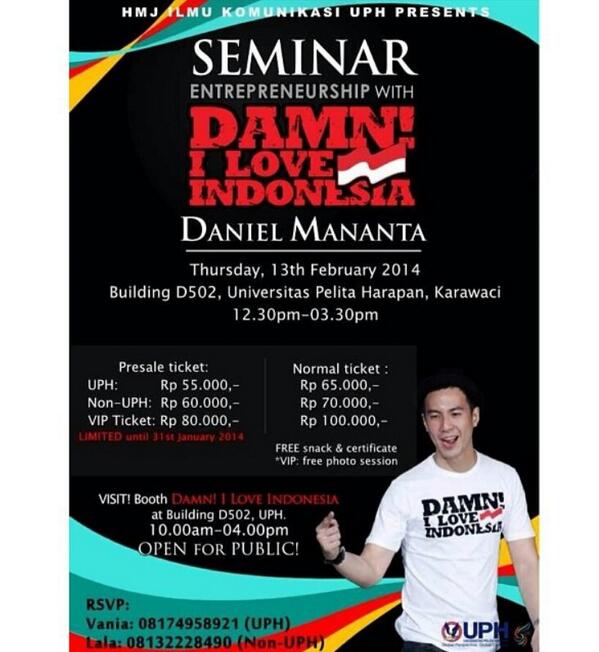 HMPSILKOMUPH's tweet photo. 2hari lg seminar with DANIEL MANANTA! Be there @UPH_CHOIR @UPH_Awards7 @UPH_Music  @TimBasketUPH @uphcollege http://t.co/N9AgTGYzHh