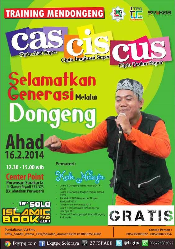 SyakaaEvent's tweet image. Ada jg Training Mendongeng GRATIS, 16 Feb w/ kak Nasyir..segera daftar ya | kotasolo.co/?event=solo-is…