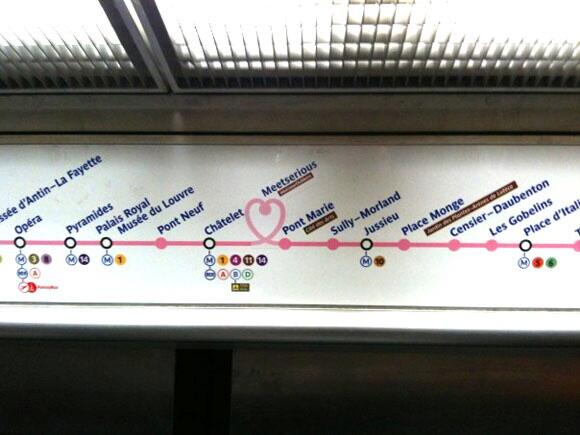 guitardjf's tweet image. Le site de rencontres #Meetserious a "DÉTOURNÉ" le métro de Paris pr la St-Valentin!!! #publicité #marketing