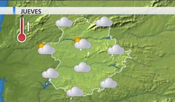 #JUEVES 13 FEBRERO | Cada vez más nubes y lluvia