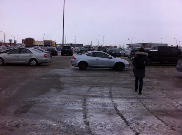 Dbitteh's tweet image. Apparently this Acura driver doesn't realize your suppose to park in the lines? @avnishoo @GOtransit #transitproblems