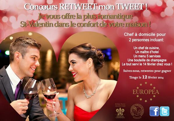 Je vous offre la plus romantique des St-Valentin ! A qui la chance?;) Pour gagner suivez-nous et RETWEETEZ #concours
