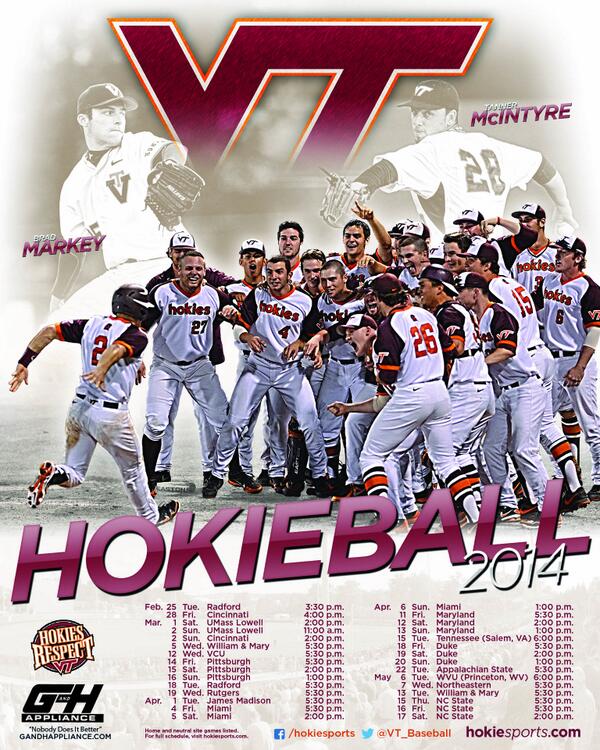 PosterSwag's tweet photo. Excellent poster for @VT_Baseball and @hokiesports! The #hokieball season is almost here! http://t.co/gMwiwGXdRk