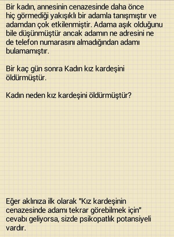 ilgincamadogru's tweet photo. Psikopatlık testi; http://t.co/GxcYTwHgue