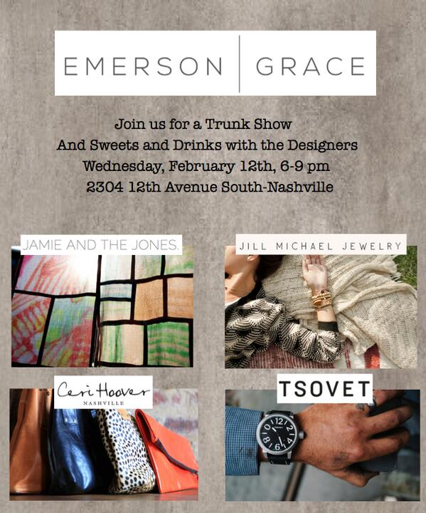 Don't forget to join us for our first trunk show tomorrow &amp; sweets and drinks with the designers!