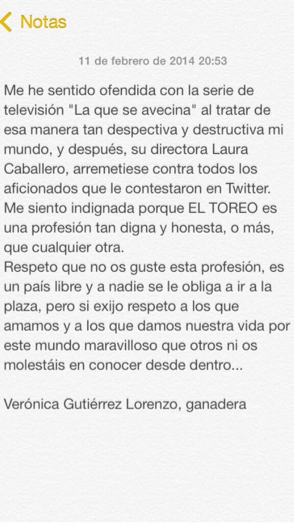 Veronica_GL's tweet photo. Carta a TELE5: http://t.co/YDXh0LJiBG