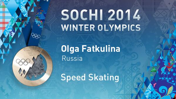 RT_com's tweet photo. #Sochi2014: Russia's Olga Fatkulina wins #silver in #Speedskating http://t.co/Na4VQRpljC http://t.co/KmIv07RBTW