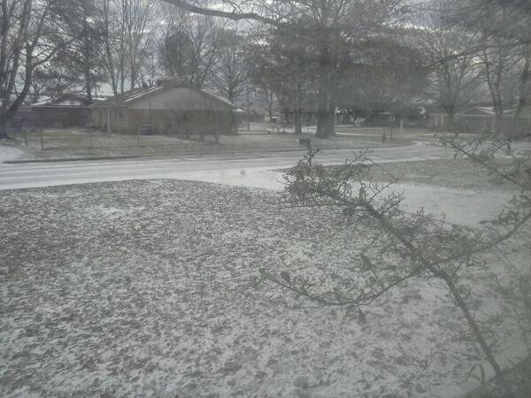 bonniecola's tweet image. Snow in horn lake. #Wreg3