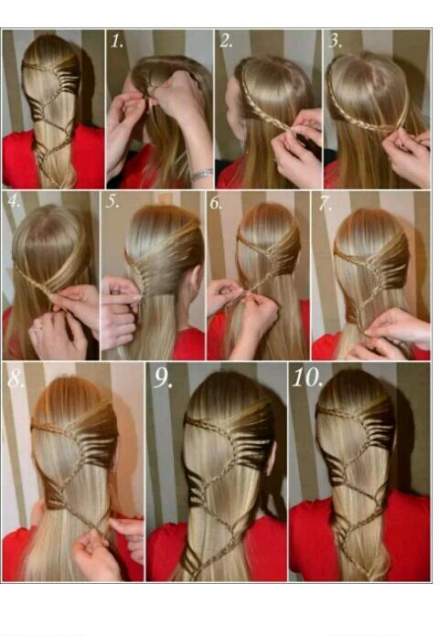 Teen girls hairstyle for Valentines day.