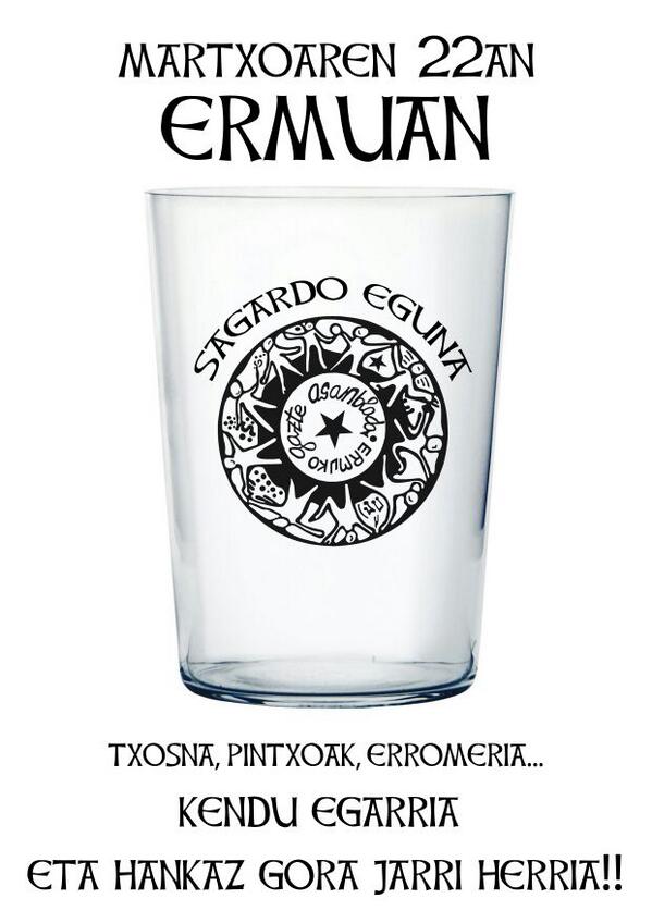 BetiLokarly's tweet photo. Kendu egarria eta hankaz gora jarri herria! #SagardoEguna http://t.co/mJBzOwvxko