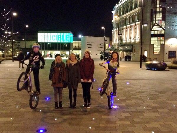 Site meeting at Tudor Square tonight finalising layout details with the <a href="/BTSheff14/">Bike Trial Sheff2014</a> team.