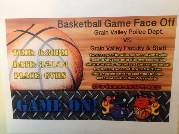 Save the Date!!! GVHS vs. GVPD All in the name of FUN-draising!!! GAME ON!!!