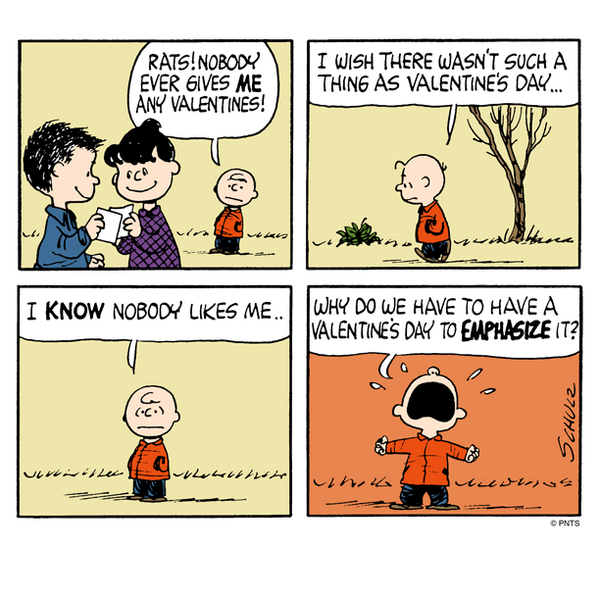 BluegrassChild's tweet image. “@Snoopy: Charlie Brown's thoughts on Valentines Day. #ValentinesDay http://t.co/FGPcXbGzfG”😭😭