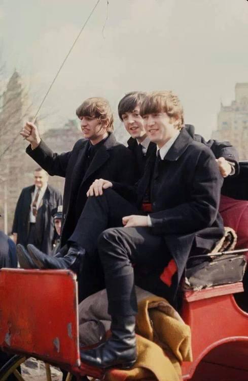 Los Beatles en Central Park, febrero de 1964: