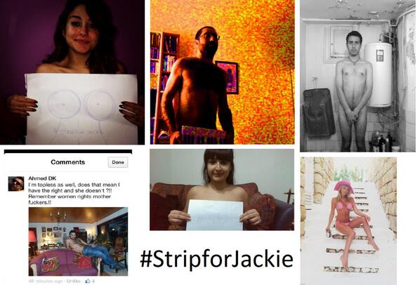 Beirutiyat's tweet photo. Check out the #StripForJackie photos posted by the Lebanese young men and women http://t.co/m8xqoDq424