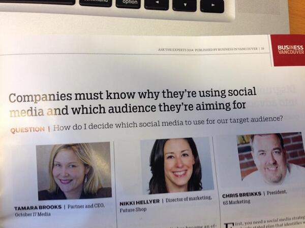 oct17's tweet photo. @BIVCommunity Thanks for re-running the social media "Ask the Experts" column with @tamarabrooks in it! #socialmedia http://t.co/7erv8gTk48