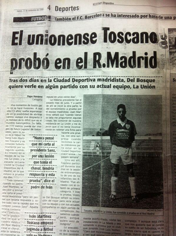 TOSCANINI7's tweet photo. con 13 años siendo infantil del bosque me estuvo probando en la antigua ciudad deportiva del @realmadrid  #recuerdos http://t.co/HWNeOEZ2Rv