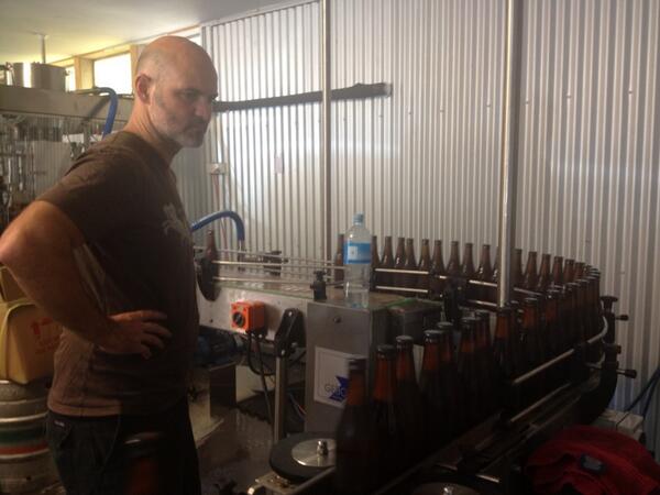 HallertauBeer's tweet image. Fine tuning the new @HallertauBeer bottling line &amp;amp; filler #beerfountain