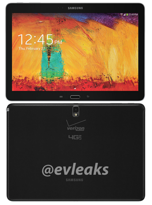 Leak Shows Verizon's LTE Version Of The Samsung Galaxy Note 10.1 2014 Edition