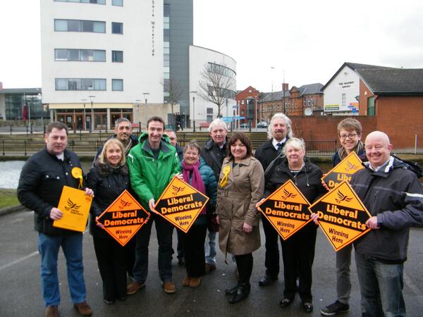 The WSELIBDem team on Sunday 09.02.14 before they went on the doorstep in Sale.