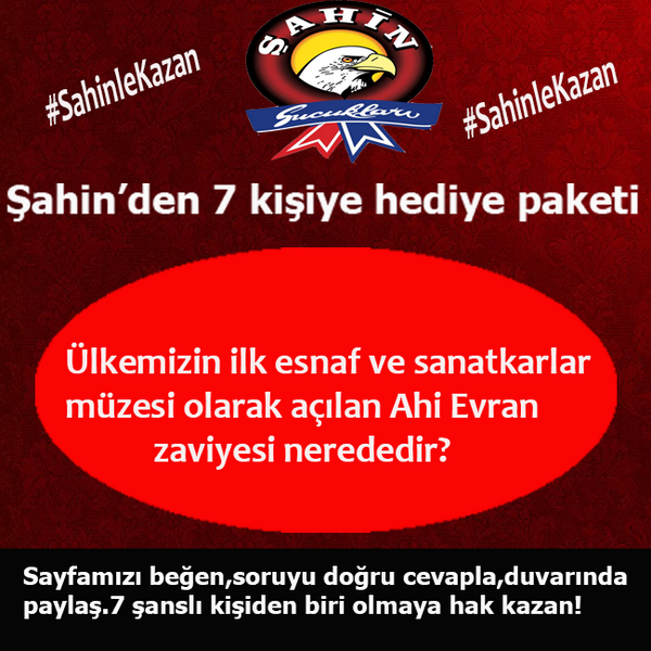 sahinsucuklari's tweet photo. Sayfamızı takip et,tweeti RT et,soruyu #SahinleKazan etiketi ile doğru cevapla 7 şanslı kişiden biri sen ol!Bol şans http://t.co/nfAguXswRs