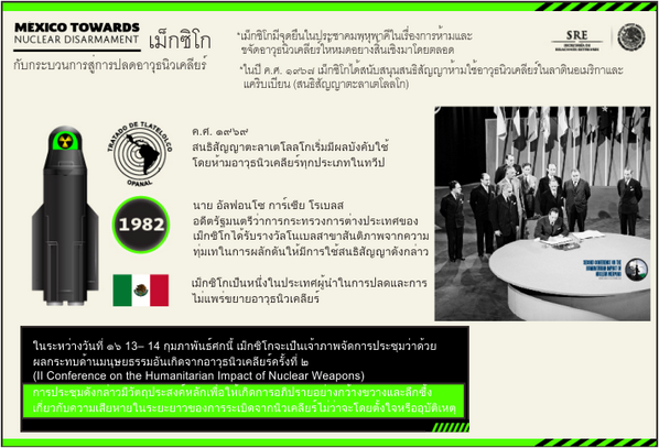 EmbaMexTai's tweet photo. @SRE_mx ในระหว่างวันที่ 13-14 กุมภาพันธ์ศกนี้ เม็กซิโกจะเป็นเจ้าภาพจัดการ #HINW14 #WorldVsNukes http://t.co/glhR4MRSp5