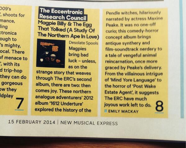desolate_spools's tweet photo. @The_E_R_C 'Magpie Billy &amp; The Egg that Yolked' Lp gets 8/10 from @NME get it here http://t.co/drAfUm7K1q http://t.co/9Jal6opgoL