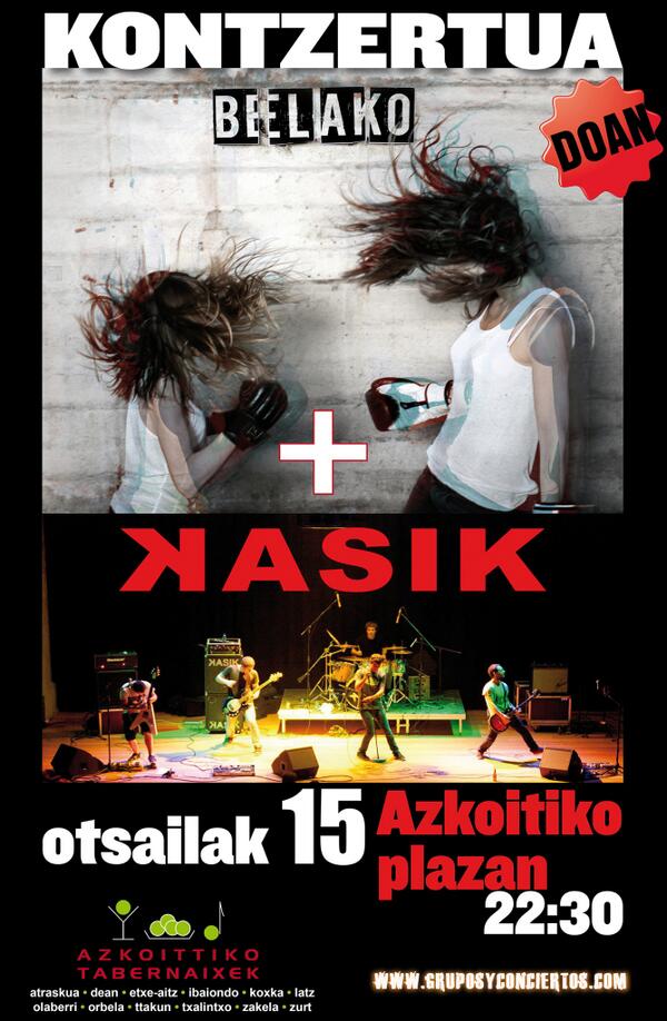belakoband's tweet photo. Larunbat honetan Azkoitian!Birako azken kontzertua! Este sábado en Azkoitia! Último concierto de la gira EURIE2013! http://t.co/8M4gnsm2tR