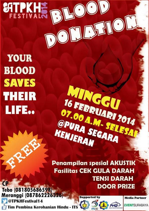 It's in your blood to help save a life | Sunday Feb 16th | #TPKHBloodDonation <a href="/UKKHUBAYA/">UKKH UBAYA</a> <a href="/UKKH_STIESIA/">UKKH_STIESIA </a>