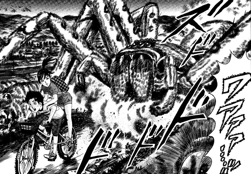 七月鏡一 No Twitter 巨大グモや巨大アリジゴクや巨大カマキリが人を襲いまくるホラー アクション漫画 Bugs Land ただいま第3巻まで発売中です Http T Co Gydescldss