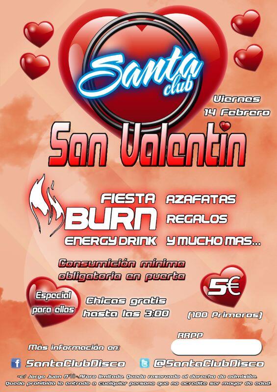 Este viernes más y mejor! <a href="/santaclubdisco/">Santa Club Oficial</a> Especial San Valentín para ellas, entrada a primera hora gratis!! + info:
