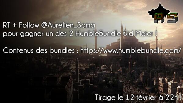 #Concours gagne un Humble Bundle Sid Meier avec Civilization V dedans ! RT + Follow <a href="/Aurelien_Sama/">Aurélien_Sama</a>