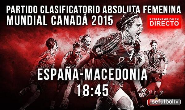 SEFutbol's tweet photo. ¡Este jueves a las 18.45 podrás VER el España - Macedonia femenino en http://t.co/prImOyg35J! http://t.co/jK8KFJEpcN http://t.co/O1rv4StVM9