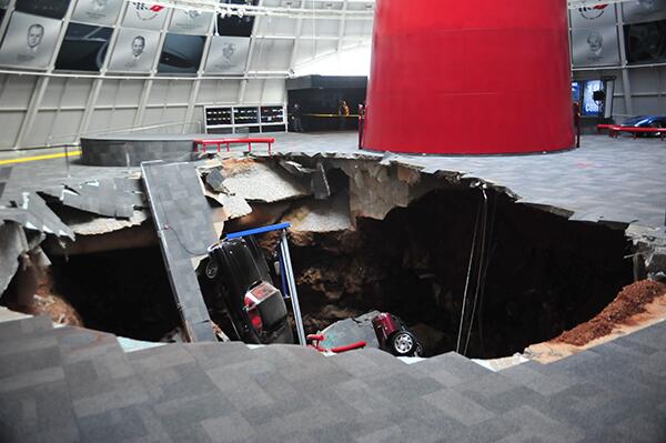 CNN (@cnn) on Twitter photo 40-foot wide sinkhole swallows Corvettes beneath a section of the <a href="/corvettemuseum/">National Corvette Museum</a>: cnn.it/1bXe4Bl 40-foot wide sinkhole swallows Corvettes beneath a section of the <a href="/corvettemuseum/">National Corvette Museum</a>: cnn.it/1bXe4Bl