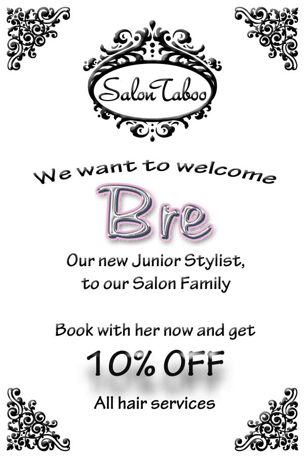 SalonTaboo's tweet photo. Save 10% on any hair service with Bre. Call or book online today!
http://t.co/VgrXDMr8A4 http://t.co/gBwwh4sjHa