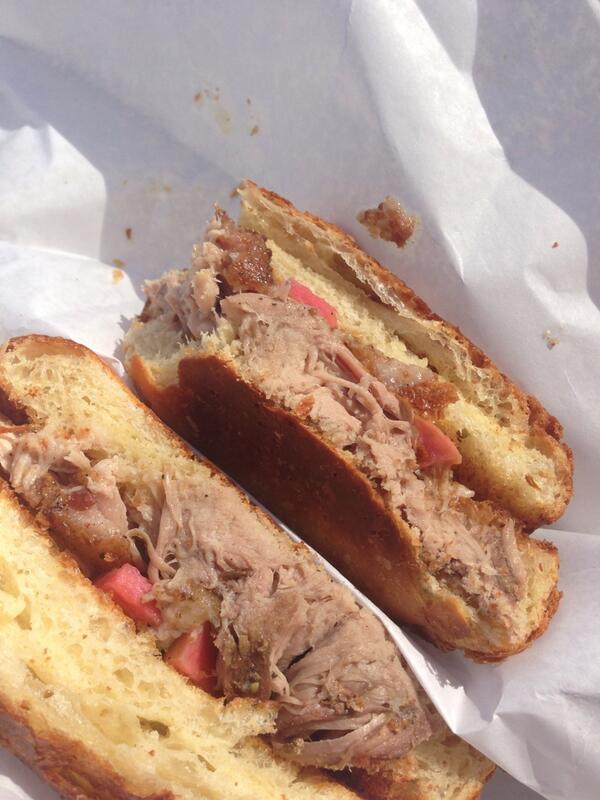 Anybody #hungry in Brookline...check out Rifrullo on Cypress St.  Pulled #Pork w pickled cider apples on brioche