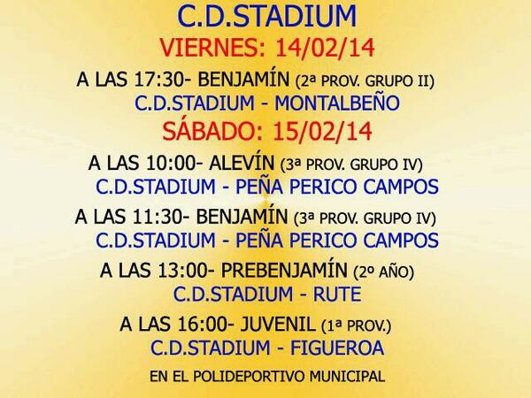 presi_stadium's tweet photo. Aquí os dejo los horarios de esta semana http://t.co/DJgHOmc40A
